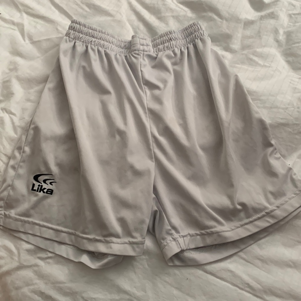 White workout shorts